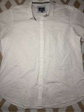 Threadbare Denim Corps Men's 2XL Solid White Short Sleeve Button-Up Shirt
